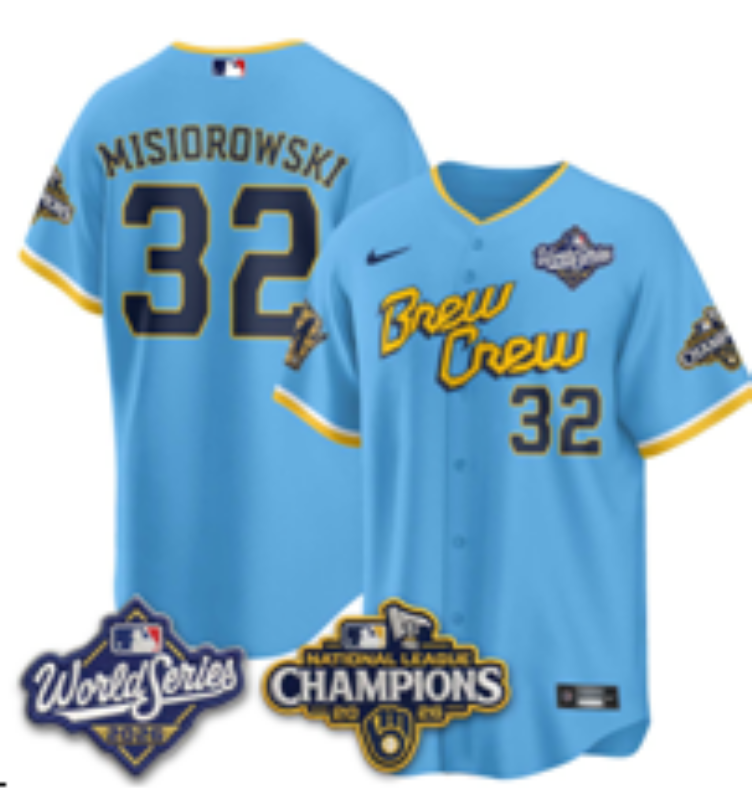 Youth Milwaukee Brewers #32 Misiorowski blue Nike 2026 World Series jersey 102102